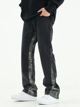 Men Jeans Camouflage Stitching Jeans Men's Spring Straight-Leg Pants Casual Trousers